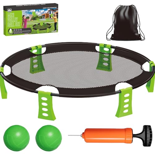 YUEMING Roundnet Set, Outdoor Roundnet Spieleset mit 2 Bällen, Kordelzugbeutel und Pumpe, Ball-Spiel mit Netz zum Spielen im Park, Garten, Strand oder im Haus - für Kinder von YUEMING