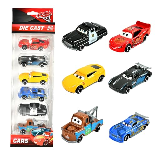 Car Spielzeug, 6 Pack Car Spielzeugauto Set, Spielzeugauto für Kinder, Auto Spielzeug, Mini Die Cast Spielzeugautos, Zurückziehen Mini Spielzeugautos, Mini Cars Spielzeug, für Kinder ab 3 Jahren von YUEXNKO