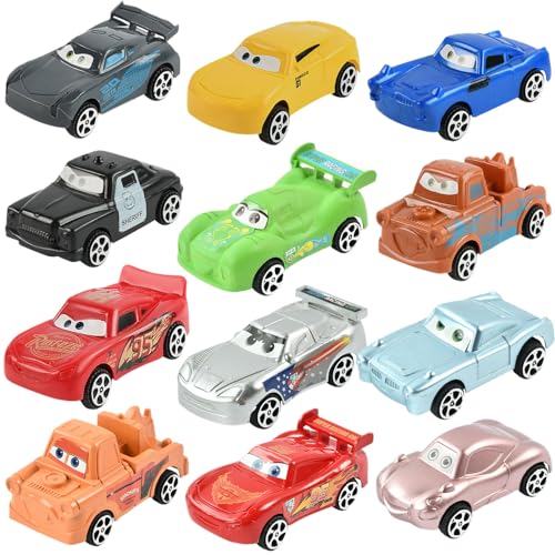 YUEXNKO Spielzeugauto für Kinder, 12 Stück Car Spielzeug, Auto Spielzeug, Mini Die Cast Spielzeugautos, Zurückziehen Mini Spielzeugautos, Mini Cars Spielzeug, für 3-12 Jahre Jungen Mädchen Kinder von YUEXNKO