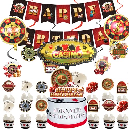 YUEcthynous Poker Party Dekoration 23 Stück Casino Party Dekoration Banner Kuchen Dekoration Hängende Spinning Casino Dekoration Aluminiumfolie Ballon Geburtstag Poker Thema Dekoration YUEcthynous Poker Party Dekoration 23 Stück Casino Party Dekoration Banner Kuchen Dekoration Hängende Spinning Casino Dekoration Aluminiumfolie Ballon Geburtstag Poker Thema Dekoration von YUEcthynous
