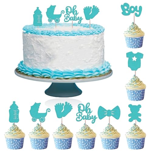 YUFFQOPC Pack of 32 Baby Cupcake Toppers, Baby Shower Cake Toppers Decoration for Birthday, Boy or Girl Baby Gender Reveal Party Decorations Supplies von YUFFQOPC