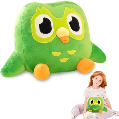 YUFFQOPC Eule Kuscheltier Stofftier Green Owl Plush mit Großen Augen 30cm Weich Plüschtier Karikatur Plüsch Eule Spielzeug Wurfkissen Stuffed Animals Stofftier für Wohnkultur Mädchen Jungen Kinder von YUFFQOPC