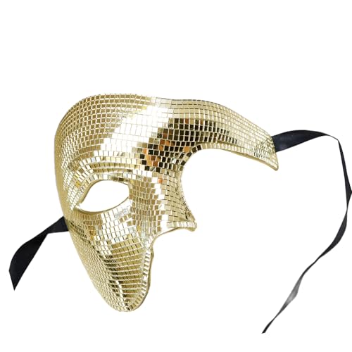 YUGSHNKFC Disco Spiegelte Halbe Gesichtsmaske Masquerades Ball Cover Halloween Party Erwachsene Musik Outfits Accessoires Wiederverwendbare Maske YUGSHNKFC Disco Spiegelte Halbe Gesichtsmaske Masquerades Ball Cover Halloween Party Erwachsene Musik Outfits Accessoires Wiederverwendbare Maske von YUGSHNKFC