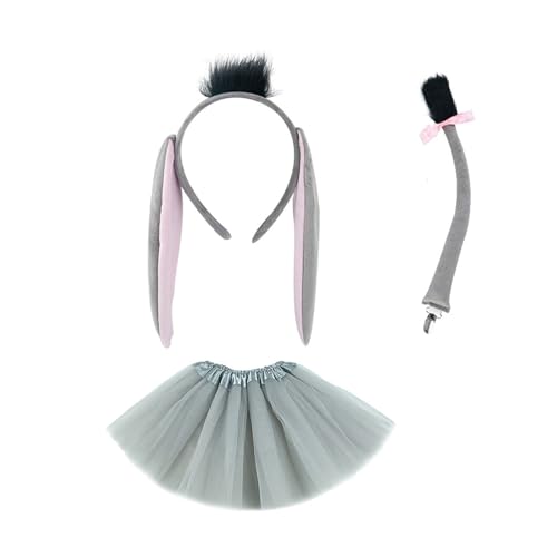YUGSHNKFC Esel-Kostüm-Set beinhaltet Eselschwanz, Stirnband, Nase, Fliege, Handschuh, Rock, Halloween, Esel, Outfit für Kinder, Cosplay YUGSHNKFC Esel-Kostüm-Set beinhaltet Eselschwanz, Stirnband, Nase, Fliege, Handschuh, Rock, Halloween, Esel, Outfit für Kinder, Cosplay von YUGSHNKFC