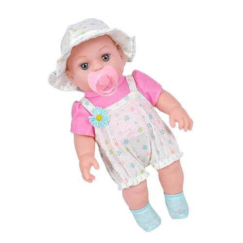 YUGSHNKFC Realistische 12 Zoll Vinyls Neugeborene Mädchen Babypuppen Realistische Kinderspielzeug Soft Dolls Vinyls Mit Overalls Bonnet Sammlerstücke von YUGSHNKFC