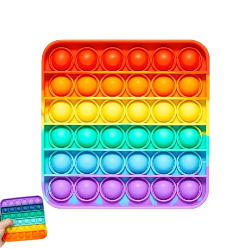 Pop It Spielzeug, Pop It Baby, Plopp Spielzeug, Pop on It Für Kinder, Anti-Stress-Spielzeug, Regenbogen, Für Autistische, Zappelige Menschen, Tolles Geschenk (Quadratisch) von YUGUOLAN