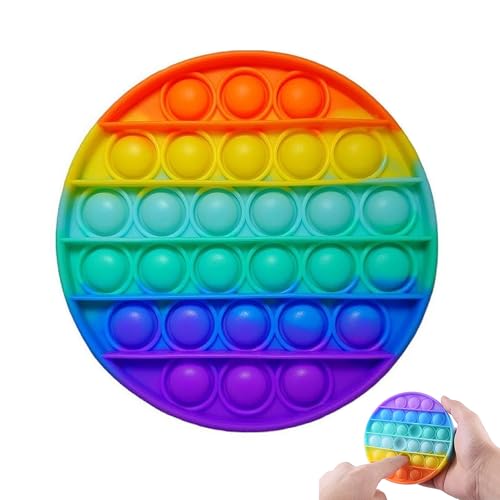 Pop It Spielzeug, Pop It Baby, Pop Spielzeug Kinder, Pop It Groß, Anti-Stress-Spielzeug, Regenbogen, Fidget Toys, Für Autistische, Zappelige Menschen, Tolles Geschenk (Rund) von YUGUOLAN