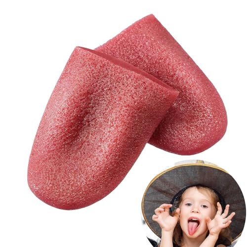 YUGUOLAN XIWUPO Stretchy Fake Tongue, Artificial Tongue Props, Realistic Fake Tongue, falsche Zunge, Silikonmund mit Zunge, für Halloween-Magie-Requisiten-Auftritt (2 Stück) von YUGUOLAN