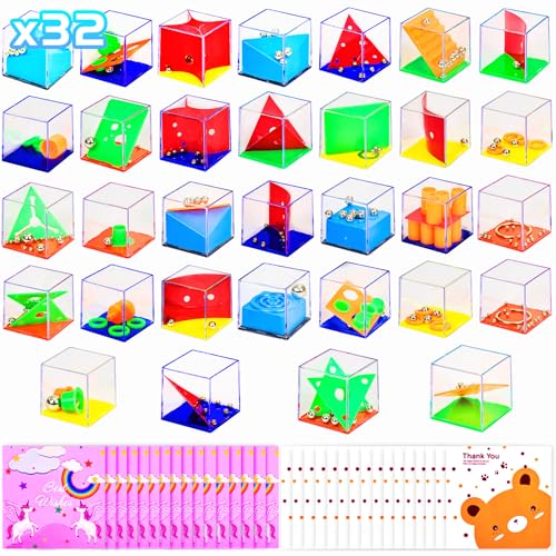 YUKOVEP 32 Stück Puzzle-Würfel, Kleine Geschenke für Kinder,Give Aways Kindergeburtstag,Geduldspiele für Kinder Mitgebsel Kindergeburtstag Gastgeschenke ,Pinata Füllung von YUKOVEP