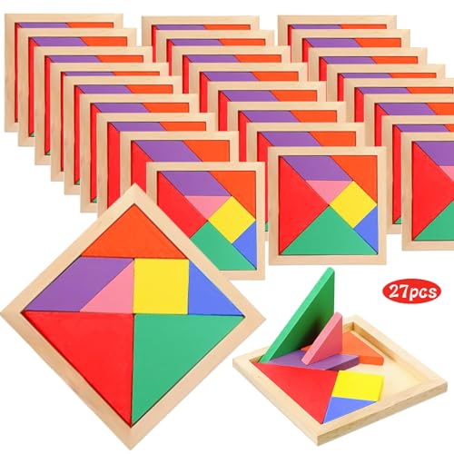 Set mit 27 Tangram-Gadgets zum Kindergeburtstag, Partygeschenke für den Kindergeburtstag, fantastisches Puzzlespiel, Tangram-Rätsel, Spielzeuggeschenke für Kinder von YUKOVEP