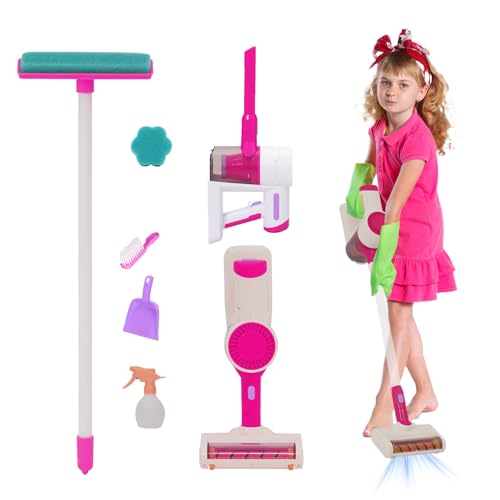 YULEYU Vakuumspielzeug für Kinder Reinigungsset mit Klang - 3 in 1 Kleinkinder tun vor, Rollenspiel Haushaltsreinigungsspielzeug mit realistischer Funktion, Schwamm-Rag-Bürste enthalten YULEYU Vakuumspielzeug für Kinder Reinigungsset mit Klang - 3 in 1 Kleinkinder tun vor, Rollenspiel Haushaltsreinigungsspielzeug mit realistischer Funktion, Schwamm-Rag-Bürste enthalten von YULEYU