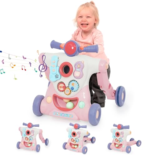 Laufwagen, 3-in-1 Baby Spiel Laufwagen, Abnehmbarer Baby Walker mit Lerninhalten, Musik Für Kinder, Lauflernwagen Geschenke für Babys von YULEYU