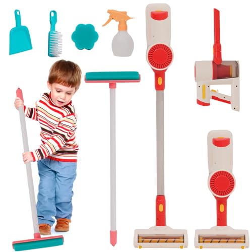 Kinder Staubsauger Spielzeug, 3 in 1 Realistische Absaugung Kinder Reinigung Spielzeug Set mit Sound, Pretend Rolle Spielen Housekeeping Spielzeug Set, Schwamm Lappen Reinigungswerkzeuge von YULEYU