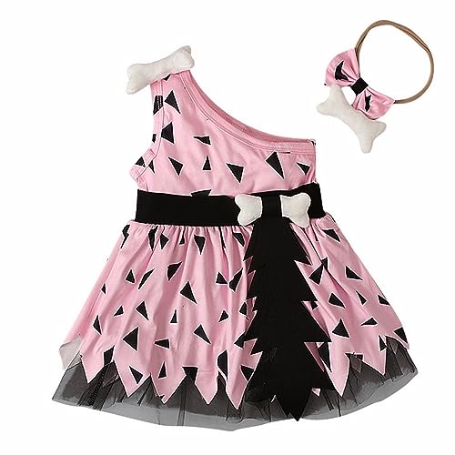 Kostüm Kinder Halloween Baby Mädchen Steinzeit Feuerstein Mesh Tütü Kleid Hundeknochen Kleinkind Höhlenmensch Kleider Höhlenmädchen Cavegirl Kinderkostüme Caveman Faschingskostüme Cosplay Party Outfit von YULONGESS