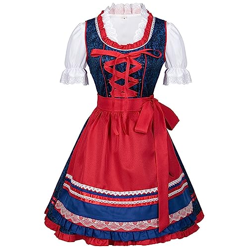 YULONGESS Münchener Oktoberfest Kostüm Ding Dong Kostüm Wein Lady Dress Faschingskostüm von YULONGESS