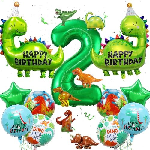 Dinosaurier Geburtstag Deko, 17 Stück Dino Luftballon, Dino Deko Kindergeburtstag, Folienballon Dinosaurier, Kinder Dino Luftballon, für Kinder Junge Dinosaurier Party Deko (2) von YULONGWU
