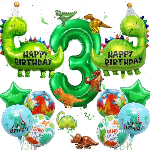 Dinosaurier Geburtstag Deko, 17 Stück Dino Luftballon, Dino Deko Kindergeburtstag, Folienballon Dinosaurier, Kinder Dino Luftballon, für Kinder Junge Dinosaurier Party Deko (3) von YULONGWU