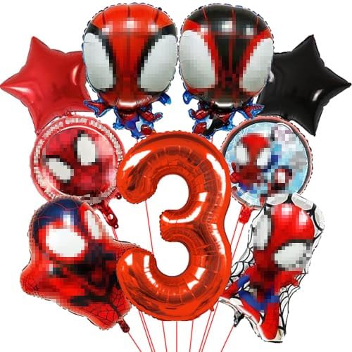 Luftballons Geburtstag 3 Jahre, 9 Stück Geburtstag Ballon Kindergeburtstag Luftballons, Geburtstagsdeko Kinder 3 Jahre, Helium Ballons Folienballon, für Jungen Mädchen Geburtstag Party Dekoration von YULONGWU