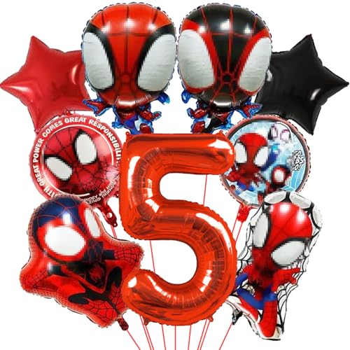 Luftballons Geburtstag 5 Jahre, 9 Stück Geburtstag Ballon Kindergeburtstag Luftballons, Geburtstagsdeko Kinder 5 Jahre, Helium Ballons Folienballon, für Jungen Mädchen Geburtstag Party Dekoration von YULONGWU