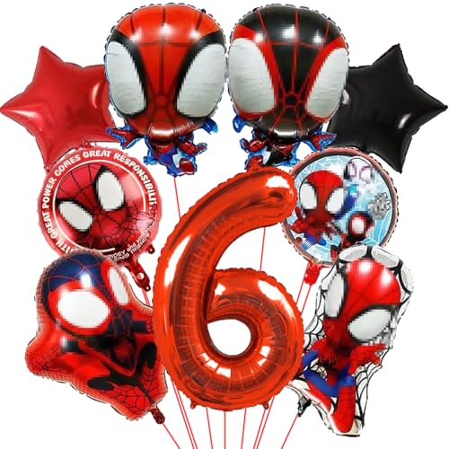 Luftballons Geburtstag 6 Jahre, 9 Stück Geburtstag Ballon Kindergeburtstag Luftballons, Geburtstagsdeko Kinder 6 Jahre, Helium Ballons Folienballon, für Jungen Mädchen Geburtstag Party Dekoration von YULONGWU