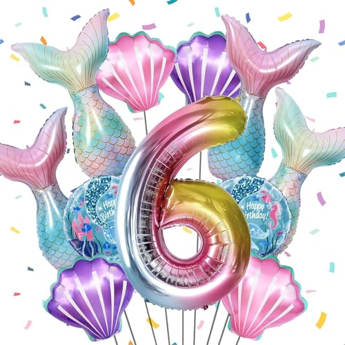 Luftballons Geburtstag 6 Jahre, 11 Stück Geburtstag Ballons Helium, Kindergeburtstag Deko 6 Jahre Mädchen, Party Ballons Geburtstag Kinder, Folienballon für Dekoration Geburtstag 6 Jahre Mädchen von YULONGWU