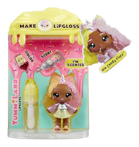 Yummiland Lip Gloss Doll - Nia Candy Fluff - Inklusive DIY Lipgloss-Set, Geeignet für Kinder ab 4 Jahren von YUMMI LAND