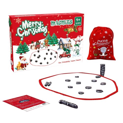 Magnetische Schachspiel, Mit seinen 20 magnetischen Steinen,Tragbares magnetspiel Lustiges Tisch-Magnetspiel Partyzubehör，Festliches Strategie-Brettspiel,für Familientreffen (Rot) von YUNDONGBA