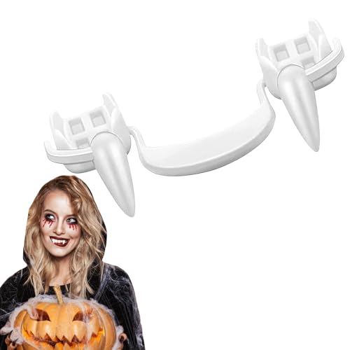 YUNHENTONG Vampir Zähne Halloween, Einziehbare Vampirzähne Horror Vampire Teeth Halloween Realistisch Vampire Fangs für Kinder Erwachsene Halloween Party Rollenspiel Requisiten (1 Stück) von YUNHENTONG