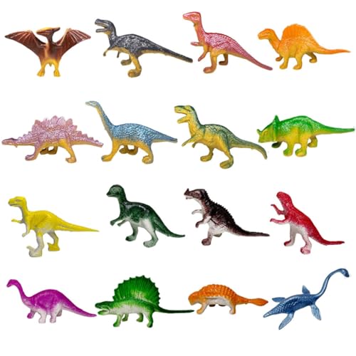 YUNHENTONG Kleine Dinosaurier Figuren Set, 16 PCS Mini Dinosaurier Figuren, Dino Figuren Set, Tierfiguren Set, Dinosaurier Spielzeugfiguren, Mini Dinos, Tolles Partyspielzeug für Kinder (D) von YUNHENTONG