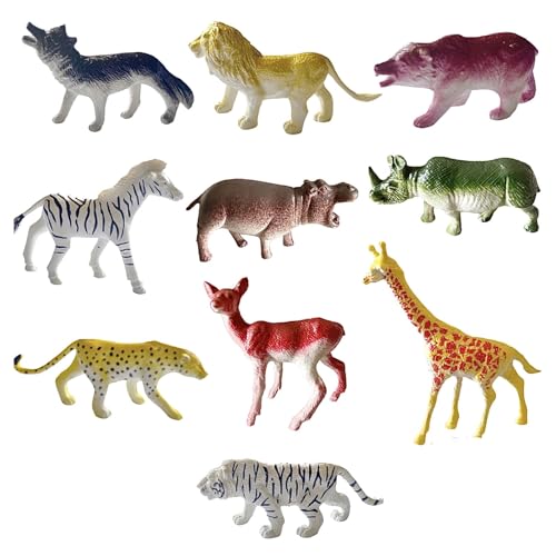 YUNHENTONG Waldtiere Figuren Set, 10 PCS Tierfiguren Set, Tier Figuren, Figuren Kinder, Tiere Figuren, Mini-Tierfiguren, Kleine Tiere Figuren, Geeignet für Kinder, Lernspielzeug, Partyspielzeug (B) von YUNHENTONG