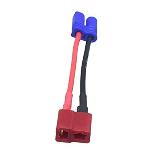 YUNIQUE GREEN-CLEAN-POWER - EC2 Männlicher zu T-Stecker Weiblich | 16AWG Kabel 10cm | Adapter für Lipo-Batterien, RC | Farbe Rot Schwarz Blau, Kunststoff von YUNIQUE GREEN-CLEAN-POWER