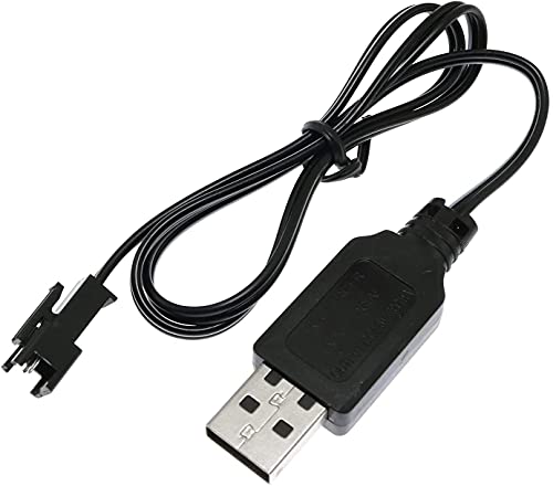 YUNIQUE GREEN-CLEAN-POWER - USB-Ladekabel SM-2P 250mAh für RC-Autos, Ni-Mh 4.8V | Schnellladung, Spielzeit über 18 Min | Geeignet für Drohnen, Funkgesteuerte Autos, Schwarz, Kunststoff von YUNIQUE GREEN-CLEAN-POWER