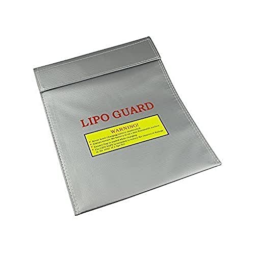 YUNIQUE GREEN-CLEAN-POWER - LiPo Guard Feuerschutztasche | Hochfeste Glasfasern, feuerfest | Geeignet für Batterien, Dokumente | 23x18cm, Silber, feuerfeste Faser von YUNIQUE GREEN-CLEAN-POWER