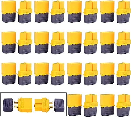 YUNIQUE Green-CLEAN-Power - Set von 15 Paaren XT60H Stecker | Sicherheit und Zuverlässigkeit für Lipo FPV Drone Batterien | Kompatibel mit DJI Tello Batterie, Pioneer iso Kabel, Gelb, Kunststoff von YUNIQUE GREEN-CLEAN-POWER