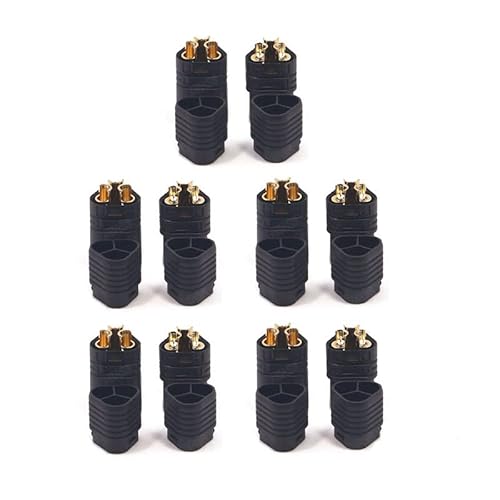 YUNIQUE Deutschland 5 Paar Stecker MT60 von hoher Qualität, Stecker 3,5 mm ESC-Anschluss, Stecker für RC Lipo-Modellbatterien, Farbe Schwarz Metall Nikel von YUNIQUE GREEN-CLEAN-POWER