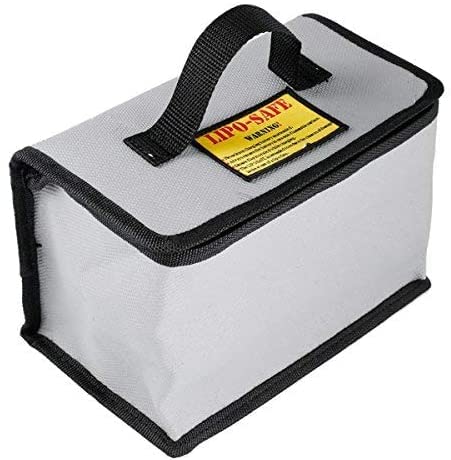 YUNIQUE GREEN-CLEAN-POWER - Feuerfeste Tasche für Lipo-Batterien | Maximale Sicherheit beim Laden | Feuerbeständig, Praktisch für Drohnen, Silber, 215x155x115mm, Kunststoff von YUNIQUE GREEN-CLEAN-POWER