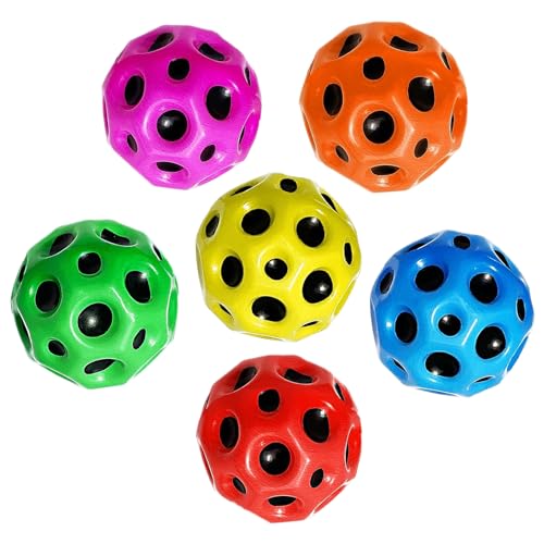 6 Stück Moon Ball,Jump Ball,Bounce Ball,7 cm Bounce Ball,Hohe Bounce-Loch-Ball Mondball Lavaball,Mini Bouncing Ball Toy,Lavaball,Curveball,Gummiball,Bouncing Ball,Blitzball,Party Geschenke für Kinder von YUNJYI'S