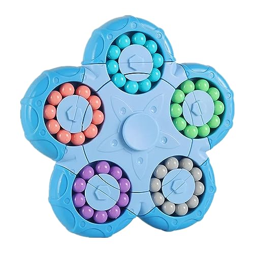 YUNJYI'S Zauberbohnen-Puzzle-Spielzeug,Magic Bean Rotierender Würfel Spielzeug Fingerwürfel,Puzzle Cube Beans,Intelligenz Spiele Stressabbau Spielzeug Fidget Toys,Geschenk für Kinder ab 3 Blau von YUNJYI'S