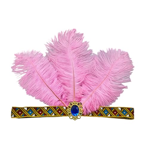 YUNNESS Gefederte Flapper-Stirnbänder, Karneval, Abschlussball, Tänzerin, Kopfschmuck für Party, Karneval, Feiern, Kopfbedeckung, Haarstyling von YUNNESS