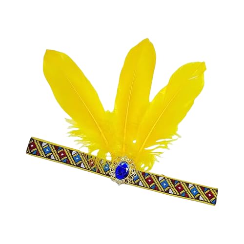 YUNNESS Gefederte Flapper-Stirnbänder, Karneval, Abschlussball, Tänzerin, Kopfschmuck für Party, Karneval, Feiern, Kopfbedeckung, Haarstyling von YUNNESS