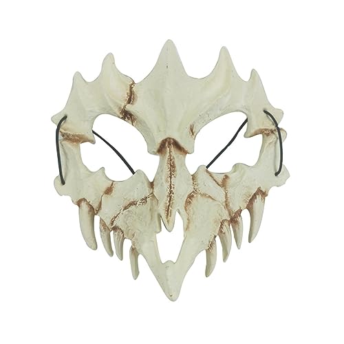 YUNNUO Cosplay-Maske, Halloween-Maske, halbe Gesichtsmaske, Tierschädelmaske, Tigermaske, Wolfsmaske (Drachenmaske) von YUNNUO