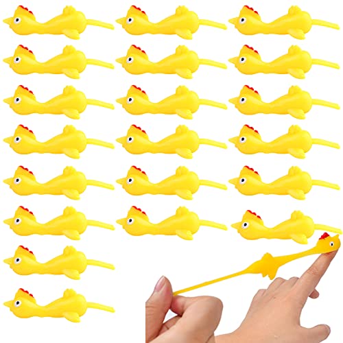 YUNYAN 20PCS Schleuder Huhn Scherzartikel Finger Dehnbar Katapult Gummihuhn Strecken Fliegende Hühner Kinder Dehnbare Büro Gadgets Lustig Spielzeug Kindergeburtstag Partygeschenke Set von YUNYAN