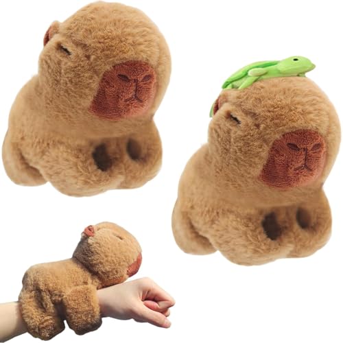 Capybara Schnapparmband Kinder, Capybara Plüschtier Klatscharmband, Capybara Kuscheltier Schnapparmband,Puppe Plüschtiere Armband Geschenk Kinder Capybara Hand Stuffed Animals Huggers Slap Toy von YUPDFGB