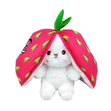 Drachenfrucht Kaninchen Plüschtier Reversible Drachenfrucht Kaninchen Drachenfrucht Reißverschluss Kissen Drachenfrucht Plüsch Niedlich Kaninchen Ragdoll Spielzeug Junge Mädchen Geschenk von YUPDFGB