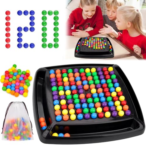 Intellektuelles Schachbrett Elimination Brettspiel 120PCS Interaktive Strategie Brettspiel Pädagogisches Rainbow Ball Matching Spiel Interaktives Matching Spielspielzeug für Kindereltern von YUPDFGB