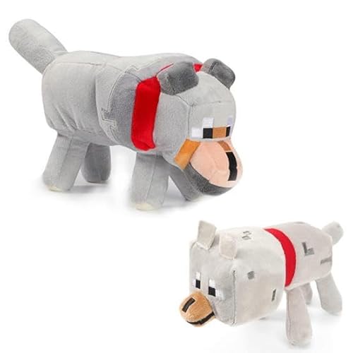 YUPDFGB 2 Stück Plüschtier Stofftier, Wolf Plüsch Toy, Grauer Wolf Kuscheltier Figuren Plush, Home Dekor Cartoon Stofftier Spielzeug Gefüllte für Fans Kinder und Spielbegeisterte (20-35 cm) von YUPDFGB