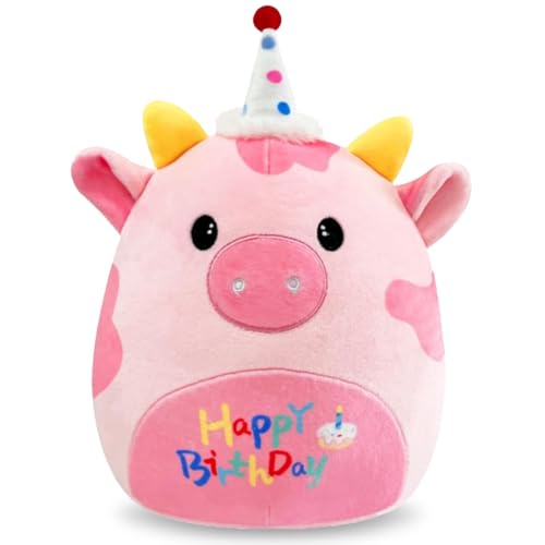 YUPDFGB Cartoon Plüschtier Geburtstag Schwein Plüschtier Schwein Plüschtier Kissen Plüschtier Kuschelkissen Niedliches Rosa Schwein Plüsch Plüschtier Geschenke für Kinder Geburtstag von YUPDFGB