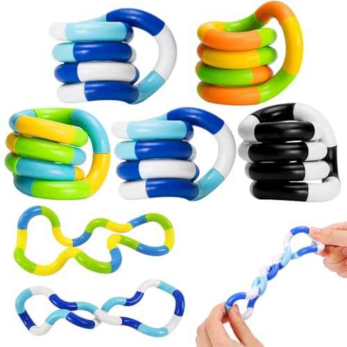 YUPDFGB Fidget Toy,5 Stück Fidget Toys Set,Tangle Autismus Spielzeug,Stim Toys Zur Stressabbau,Twister,Hilfsmittel Hand-Augen-Koordination Und Autismus,FüR Kinder/Erwachsene Autismus Sensory Stimming von YUPDFGB