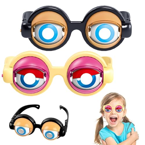 YUPDFGB Lustige Brillen 2PCS Verrückte Augen Spielzeug Zubehör Spaß Brille Partybrillen Große Augen Spassbrillen Spielzeug Für Halloween Weihnachten Geschenk Gag Spielzeug von YUPDFGB