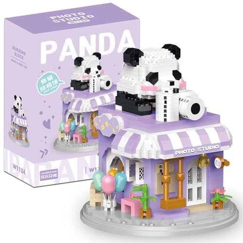 YUPDFGB Panda Bauspielzeug, Panda Ideas Klemmbausteine Micro Bausteine, Panda Haus Mini Bausteine, Panda Building Block Sets, Bausteine Sammlermodell für Zuhause oder Büro, Geschenke für Kinder von YUPDFGB